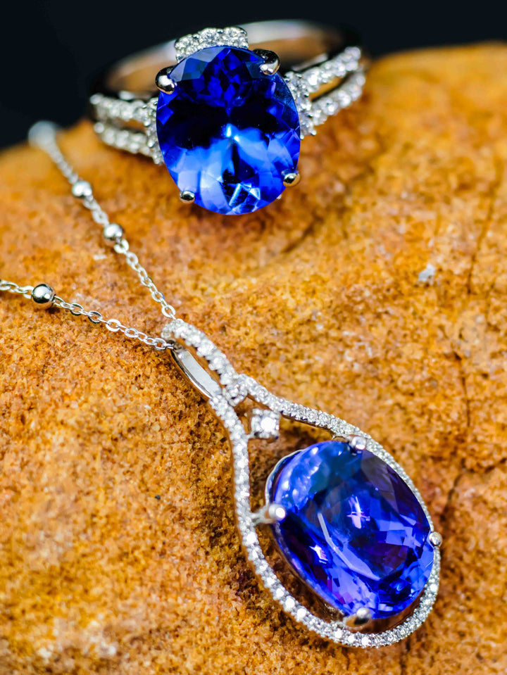 The Azura Tanzanite Ring & Necklace Set